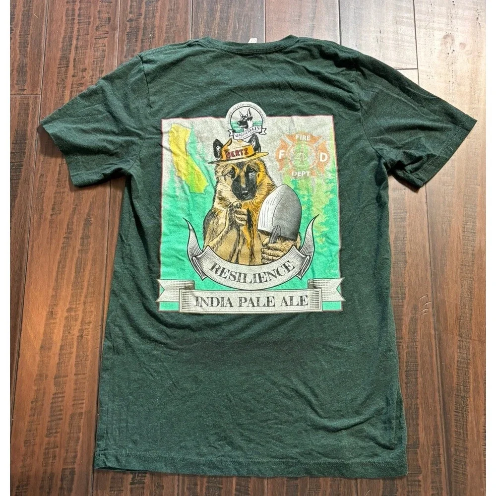 Wasserhund Brewing Company Shirt Mens M Brewery Green Virginia VA Craft Beer